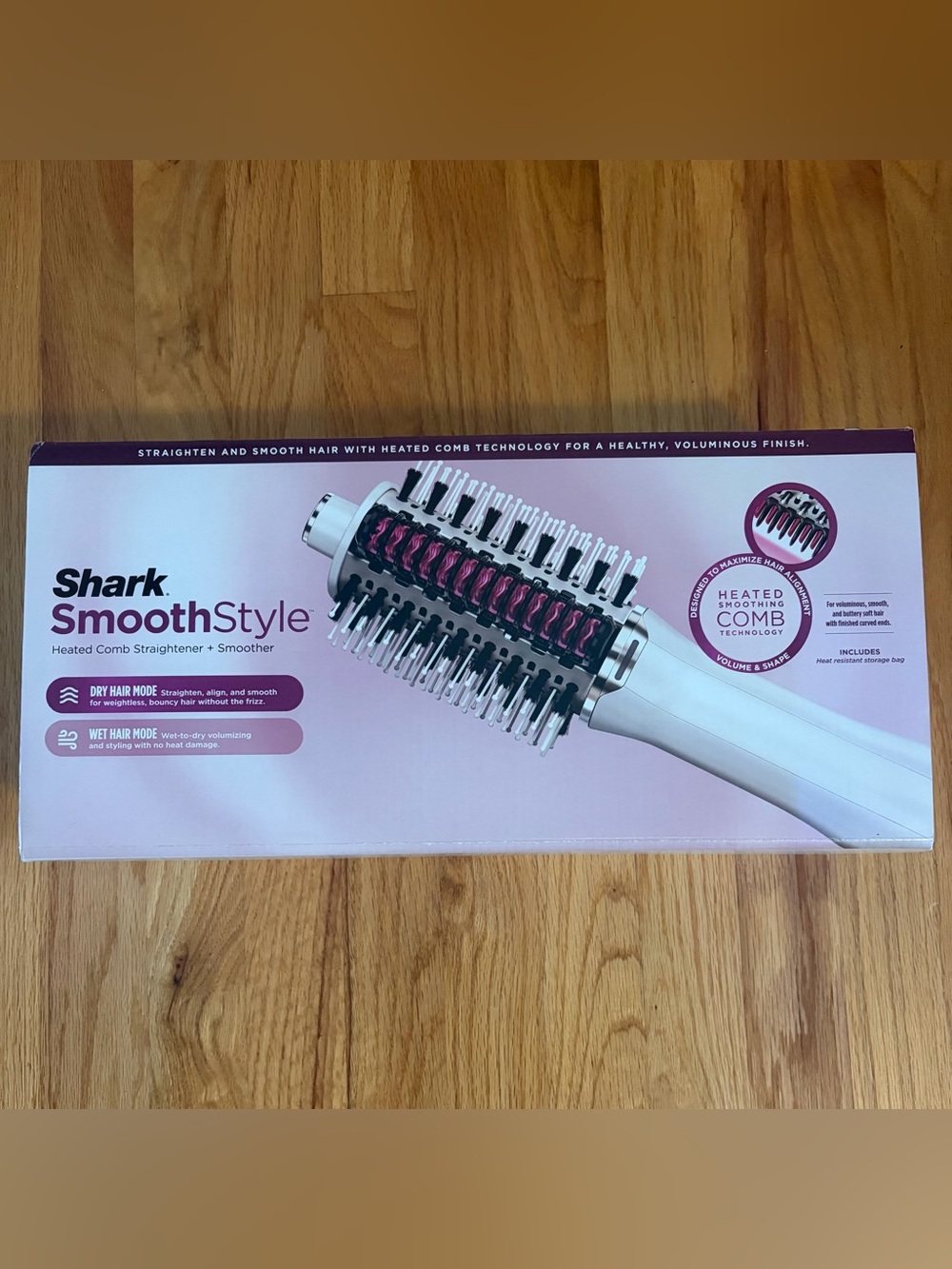 Shark SmoothStyle Heated Hair Brush - Pink & White